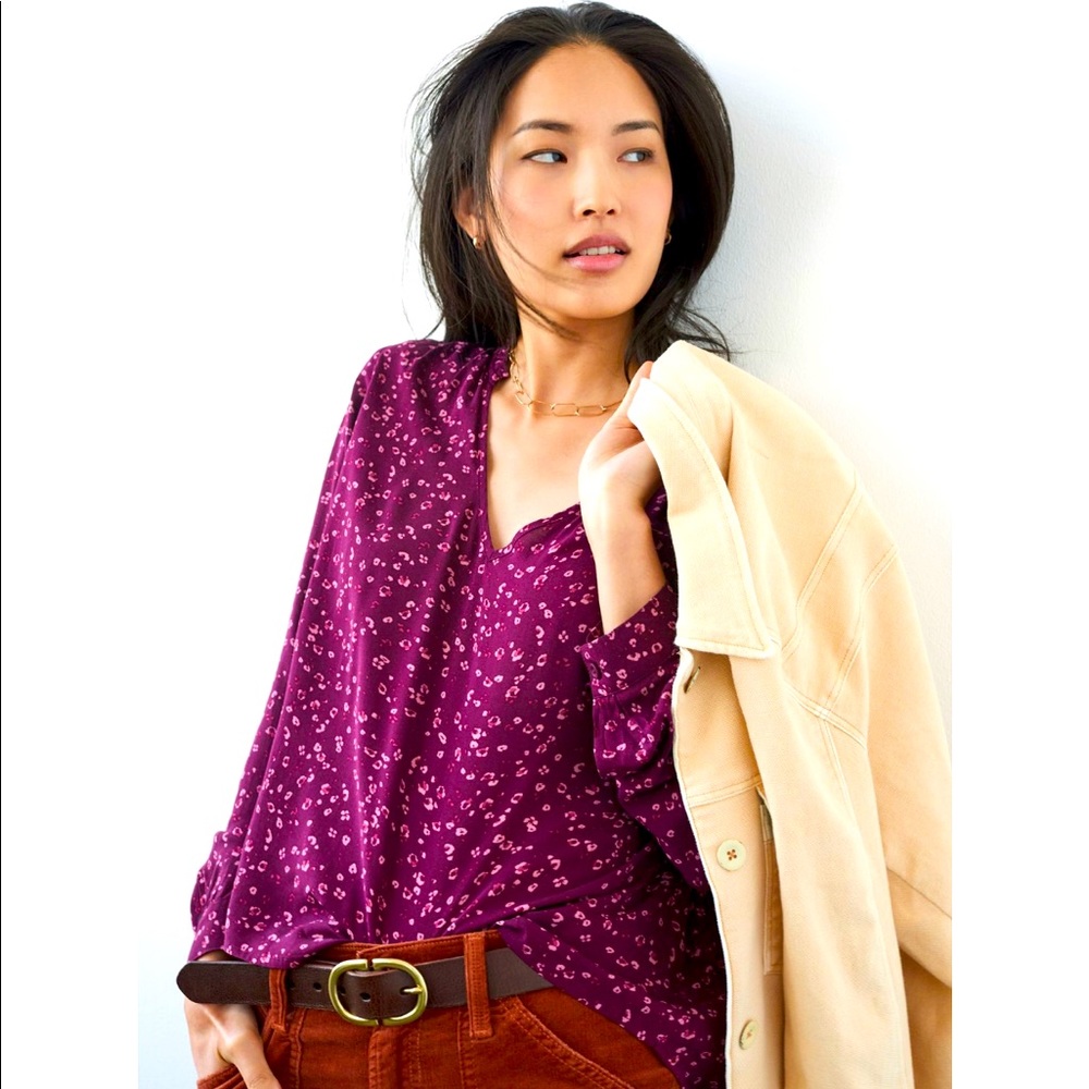 Anthropologie Cloth & Stone Jinna Ruffle Blouse
